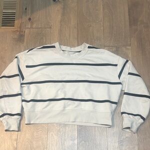 lululemon athletica Cream and Black Striped Sweater